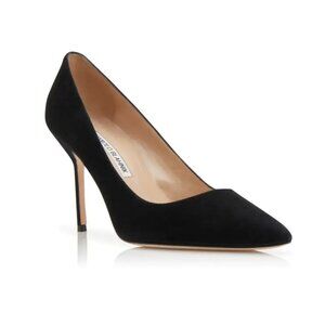 Manolo Blahnik Suede Pointed Toe Pumps